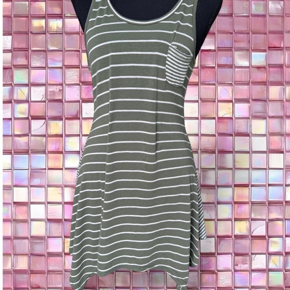 Poof green white striped